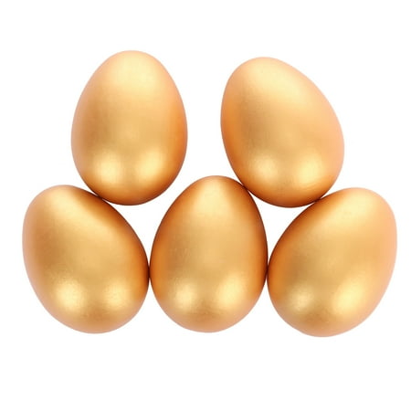 Fridja Simulation Easter Eggs Wooden Fake Eggs 2.3 inch Solid Eggs 5pcs