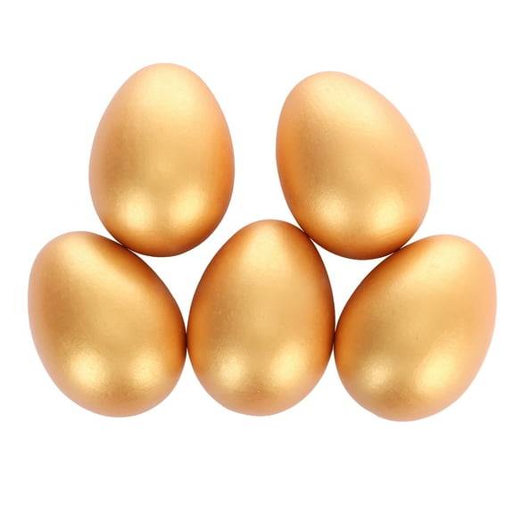 Fridja Simulation Easter Eggs Wooden Fake Eggs 2.3 inch Solid Eggs 5pcs