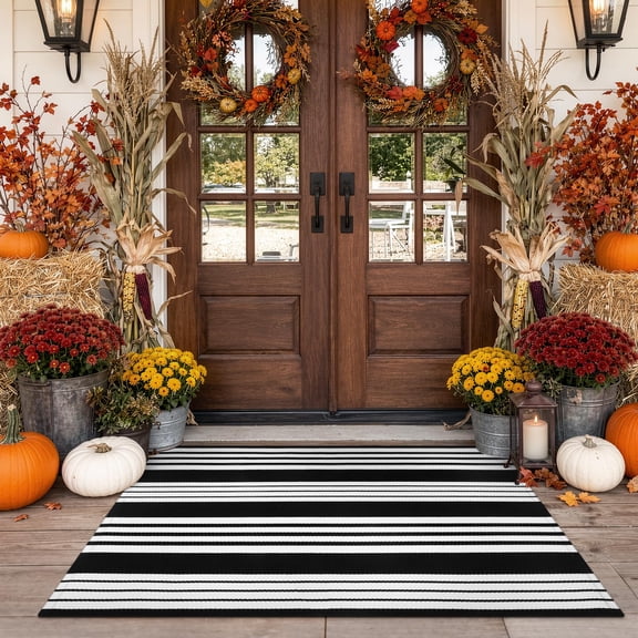 Outdoor Rug 3'x5', Patio Rugs Fall Door Mat Outside