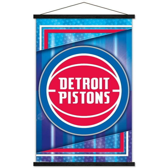 NBA Detroit Pistons - Logo 17 Wall Poster with Wooden Magnetic Frame, 22.375" x 34"