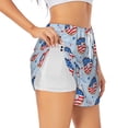 thumbnail image 3 of Lsque Donut with the USA Fag Printed Women's Running Shorts with Liner Pockets,Elastic Quick Dry Workout Athletic Gym Yoga Shorts,Womens High Waist Shorts-Small, 3 of 9