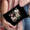 thumbnail image 6 of Pratyus Roses Canvas Cosmetic Bag Tote Bag Valentine Gift Pink Love for Women Friends Travel Essentials Ladies Accessories Black, 6 of 6