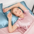 thumbnail image 2 of Funda de almohada de seda INSSL Mulberry Silk para mujer Blue Grey Queen, 2 of 7