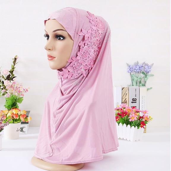 Kelon Muslim Amira Hijab, Solid Color Lightweight Headscarf Wrap for Daily Occasions, One Size Baseball Caps