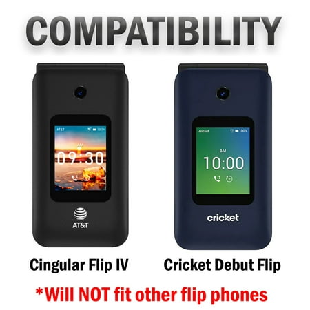 Nakedcellphone Black Vegan Leather Form Fit Case Cover With Built In Screen Protection And Metal Belt Clip For Cricket Debut Flip U102ac At T Cingular Flip 4 Phone U102aa Walmart Canada