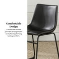 thumbnail image 5 of Walker Edison Full Back Faux Leather Dining Chair, Set of 2, Grey, 5 of 11