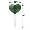 thumbnail image 6 of Plaid Green Gray Grey Pattern Heart Love Cupcake Picks Toppers Decoration Set of 6, 6 of 6