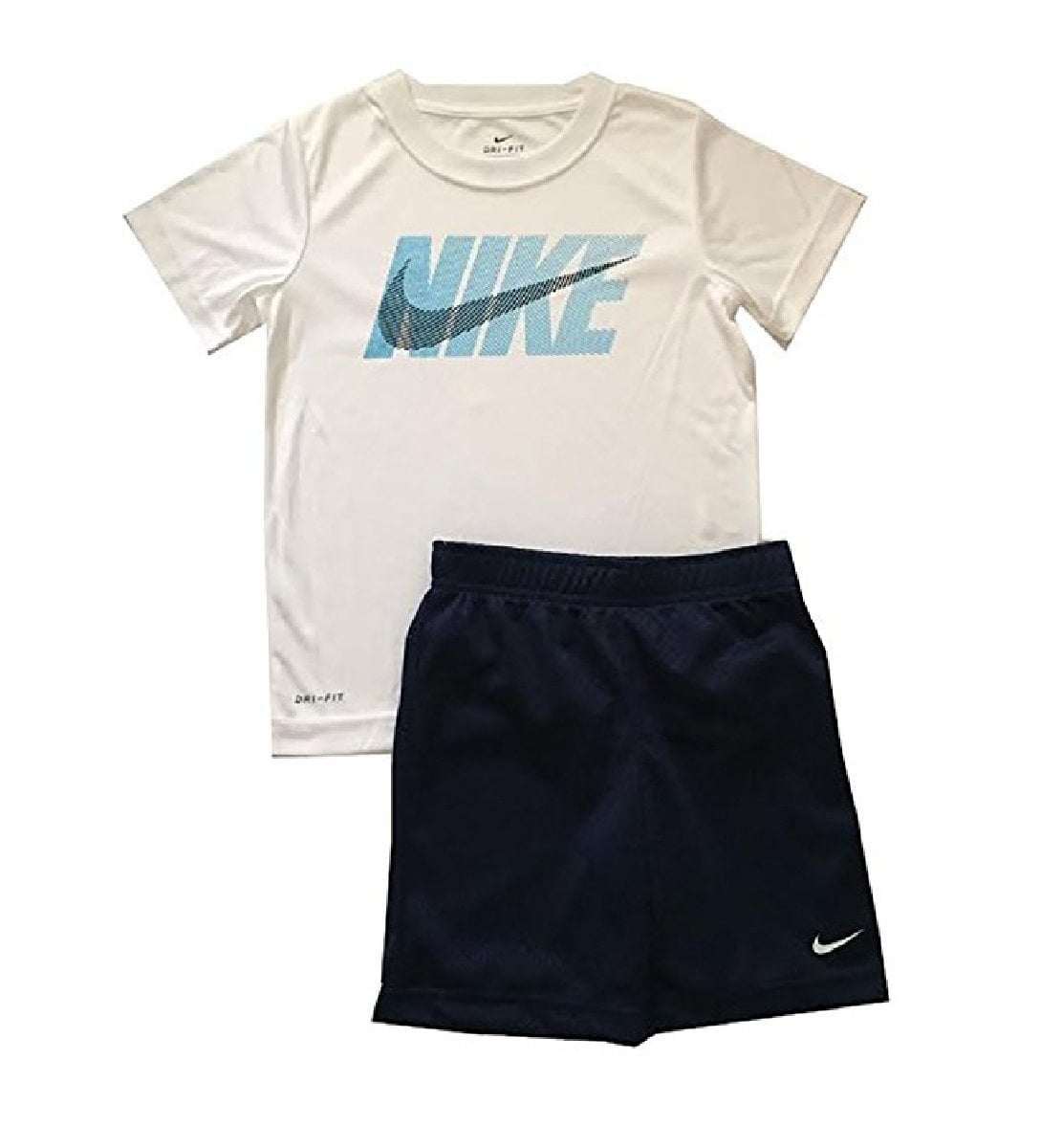 Nike - NIKE Baby Boys 2 Piece Logo Dri-Fit Shirt and Mesh Shorts 12