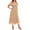 Apricot, variant on Women's Smocked Tulle Midi Dress Summer Square Neck Puffy Short Sleeve Ruffle Wedding Guest Party Dresses