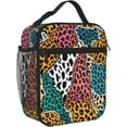 thumbnail image 2 of Colorful Leopard Print Lunch Box - Insulated Lunch Bags For WomenMenWomenMen Detachable Handle Lunchbox Meal Tote Bag Colorful Leopard Print, 2 of 8