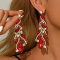 thumbnail image 5 of Sunyuer Long Full Rhinestone Teardrop Crystal Dangle Chandelier Drop Earrings Fashion Jewelry, 5 of 12