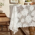 thumbnail image 6 of Yooshoverk Lace Coffee Table Cover Embroidered Design Luxury Home Decor Sofa Side Table Cloth Washable, 6 of 9