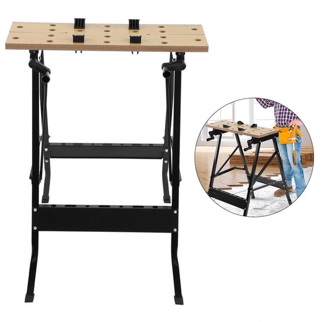 Outil de Table de Travail Pliable, Cadre en Acier MDF Équerres Réglables Outils de Réparation Table pour Serrage pour Utilisation