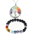 thumbnail image 7 of Love Pearl Unisex, Adult Chakra Pendant Necklace and Devil's Eye Lava Energy Stone Bracelet, 7 of 7