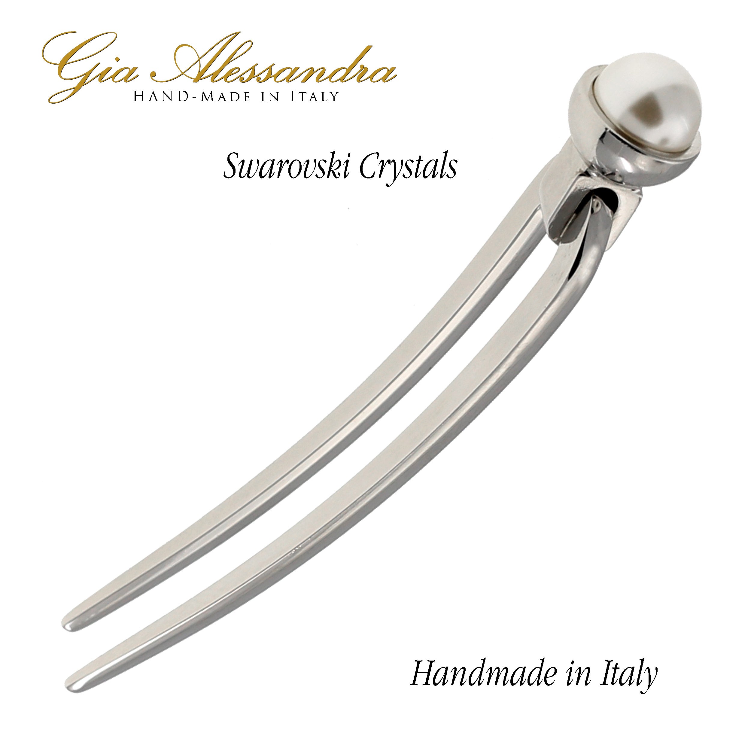 GA249 2.75 Inch Wedding Bridal Small U-Shape Hairpins Twist Stick Pins Silver with White Pearl
