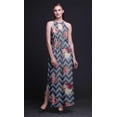 thumbnail image 5 of Bimba Floral Women Sleeveless Crew Neck Halter Gown With Side Slits Maxi Dress-Small, 5 of 6