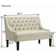 thumbnail image 2 of 50" Small Modern Loveseat Settee Sofa Linen Fabric 2-Seat Sofa Couch Tufted Love Seat Dining  with Back Upholstered Banquette Sofas for Living Room Bedroom Small Space Entryway, 2 of 9