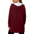 thumbnail image 5 of YUGYXL Womens Fashion Hoodies Pullover Oversized Sweatshirt Long SLeeve Drawstring Hooded Fall Shirts Loose Fit Wine M, 5 of 7