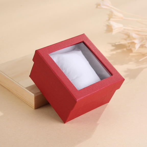 Fashion Transparent Watch Box Wristwatch Display Case with Pillow Paper Bracelet Jewellery Storage Boxes Gift Packaging Box for Men Women