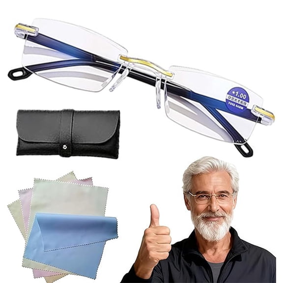 2026 Model Auto Focus Glasses Clarity Blue Glasses, Intelligent Dual Focus Vision Sync Self Adjusting Eyewear, Blue Blocker Clarity Glasses for Women & Men Daily Visual Comfort & Eye Care