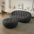 thumbnail image 2 of Sodrens 79.53" Bubble Couch with Single Seat,Modern Upholstered Mesh Fabric Lazy Floor Sofa,3D Honeycomb Shape Bubble Sofa Curved Couch for Living Room,Office,Apartment,No-Assembly(Dark Grey), 2 of 7