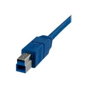 Angle View: StarTech USB3SAB6 StarTech.com 6 ft SuperSpeed USB 3.0 Cable A to B - M/M - Type A Male USB - Type B Male USB - 6ft - Blue