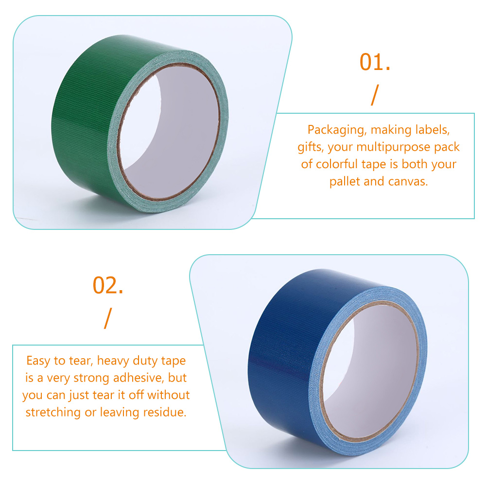 6 Rolls Duct Tape Emergency Repair Tape Color-Coding Tape Crafts Heavy Duty Repair Tape Industrial Tape Cloth 9x9cm