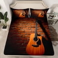 thumbnail image 2 of jejeloiu Music Guitar Full Size Sheets,Musical Instrument Theme Bed Sheets For Girls Boys 4-Piece, 2 of 7