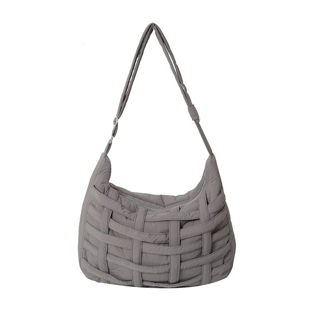 Bolso Hobo Hombro Mano Acolchado Correa Ajustable Nailon para Mujer Con Color Sólido Viajes
