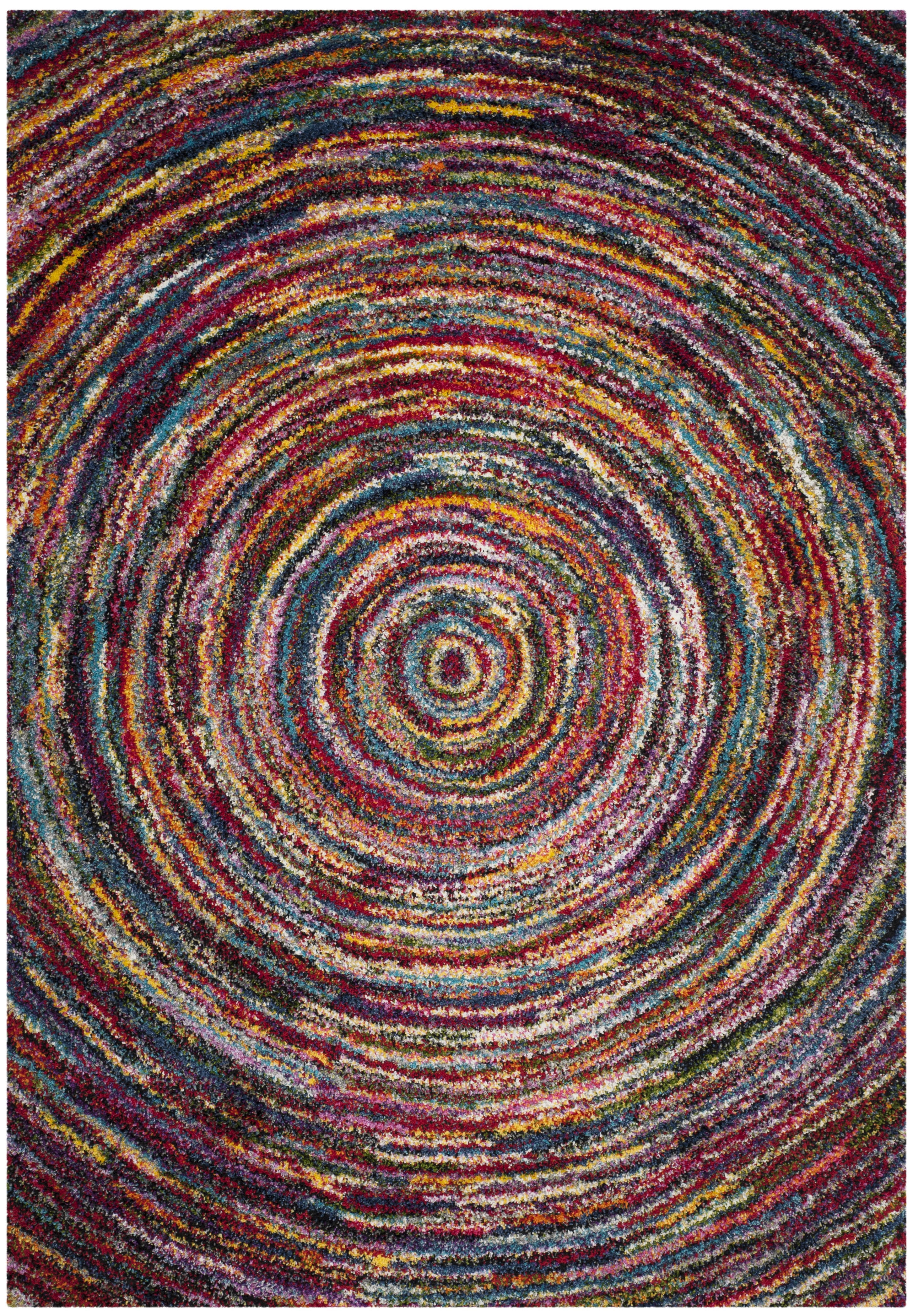 Safavieh Fiesta Lacklan Geometric Shag Area Rug, Multi, 6'7" x 9'2"