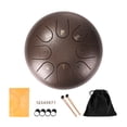 thumbnail image 1 of Mini Tambor Instrumento Percusión Lengua Acero 6 Pulgadas 8 Notas Con Almacenamiento Alivio Del Estrés Regalos Musicales para Baterista Principiante, 1 of 9