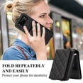 thumbnail image 3 of Allytechgroup Stylish Wallet Phone Case for Samsung Galaxy Z Flip 3 5G, Crossbody Shoulder Strap Make-up Mirror Ring Holder Stand Card Holders Shockproof Case for Girls Women, Black, 3 of 7