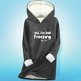 thumbnail image 3 of FNFYFH Long Hoodies for Women Sherpa Fleece Lined Pullover Hoodies Cute Hooded Graphic Sweatshirt Cozy Warm Loungewear for Cold Weather, 3 of 5