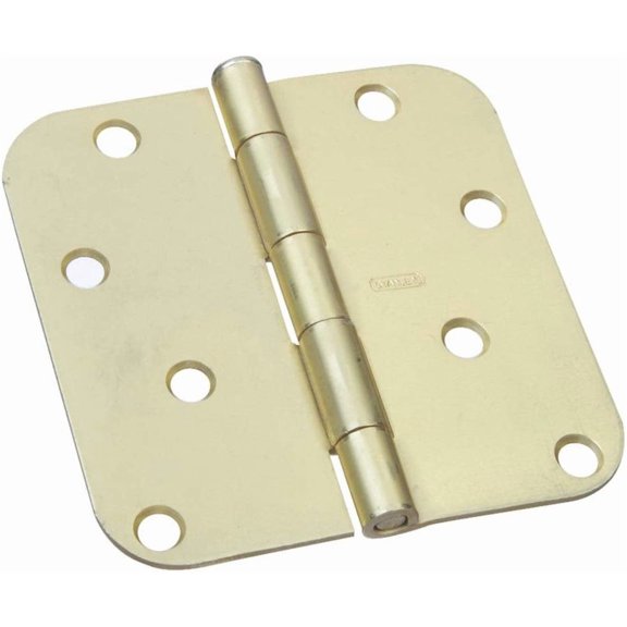 SPB512R5/8 4" x 4" 5/8R Hinge 1/pk - Brass Tone