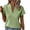 Army Green, variant on WIZUTIZ Tops for Women Holiday Saving Vintage Cotton Blend Elegant Basic Blouse Short Sleeve Breathable Ladies Tshirts Pure Colour V-Neck Tee Fluffy Athletic Tshirt Cozy Style Solid Shirts Tops Pin