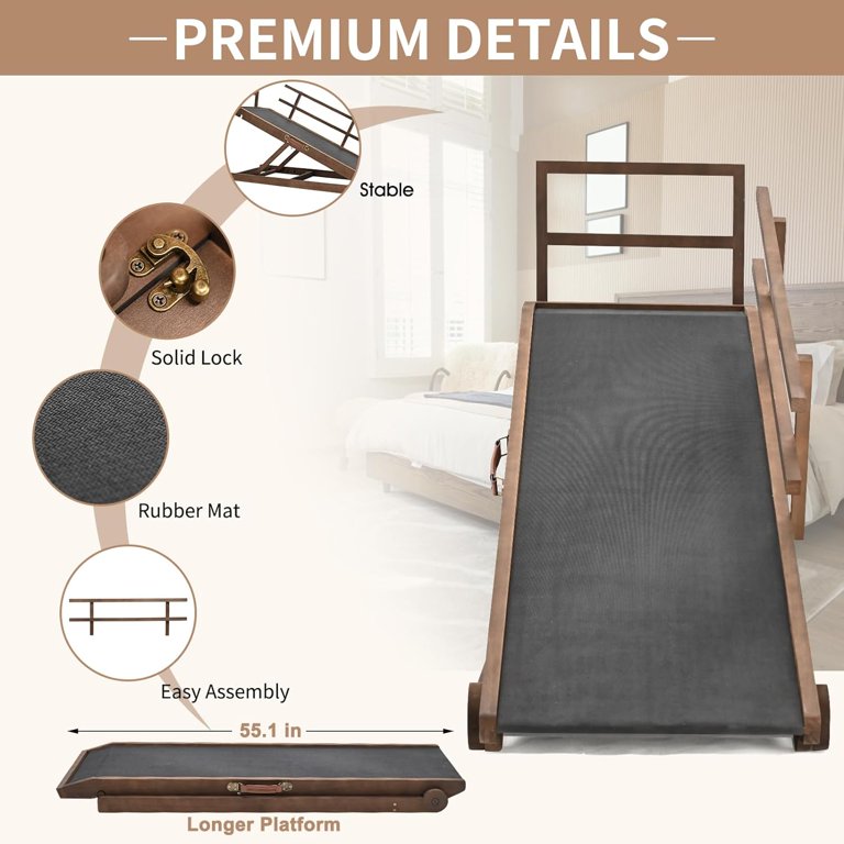 Car Ramp Slsy Dog Ramp With Side Rails, 5 Level Adjustable Folding Pet ...