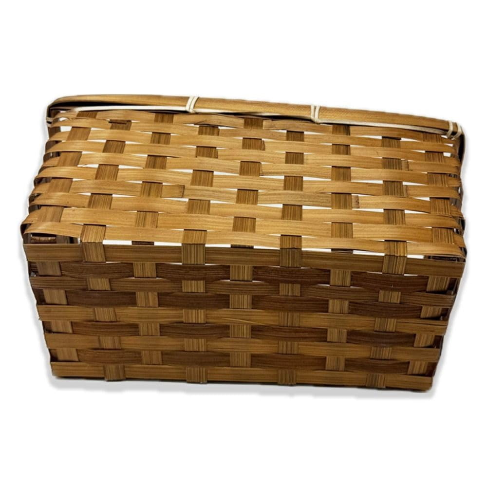 Premium Handmade 11" Honey Bamboo Rectangular Storage Basket – Countertop Organizer for Kitchen Pantry, Snacks, Bathroom Vanity, Entryway Catch-All by The Lucky Clover Trading