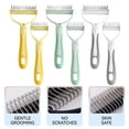 thumbnail image 4 of Blue Extra Wide Double Sided Pet Grooming Brush for Dogs & Cats, Dematting Comb & Undercoat Rake Effective Deshedding Tool Removes Loose Fur Tangles, 4 of 9