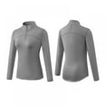 thumbnail image 6 of Women's Quarter Zip Pullover Fleece Lined Jacket Athletic Long Sleeve Workout Running Shirts Mock Neck Top with Thumb Holes, 6 of 11