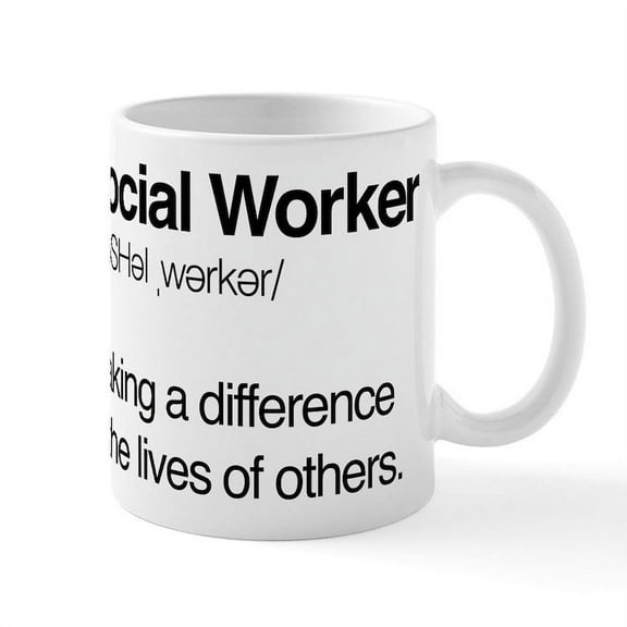 CafePress - Social Worker Definition - 11 oz Ceramic Mug - Novelty Coffee Tea Cup