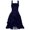 Navy, variant on Kiplyki Gothic Dress for Women Ladies Sleeveless Style Dark Drawstring Waist Solid Color