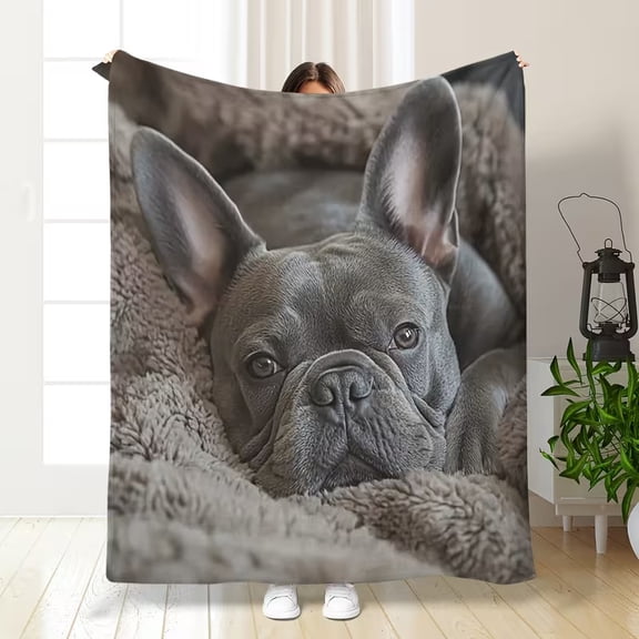 French Bulldog Print Flannel Blanket