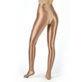 thumbnail image 3 of Jowowha Woman Shiny Oil Glossy Footed Pantyhose Tights Leggings Shimmery Hold Up Stockings for Sports Golden Coffee XL, 3 of 4