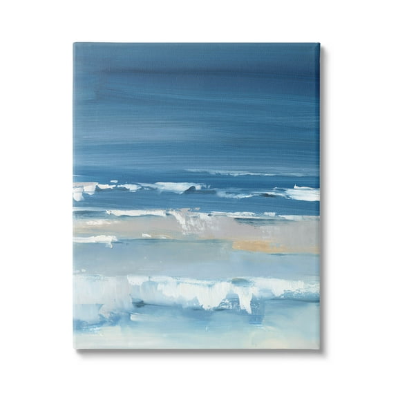 Stupell Industries Rolling Beach Waves Foamy Shoreline Painting Gallery Wrapped Canvas Print Wall Art, Design by Ethan Harper