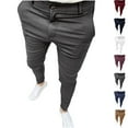 thumbnail image 1 of Styesk Pantalon Homme Été Jambe Droite Quotidien Mince Décontracté Business, 1 of 4