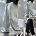 thumbnail image 5 of SONXAHE Boys Solid Color Wide Leg Pants Elastic Waist Casual Loose Fit Kids Trousers,Grey, 5 of 8