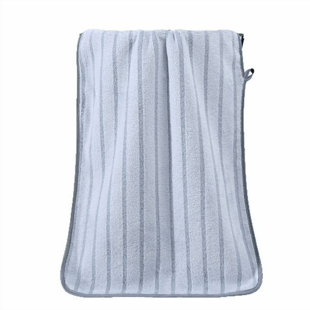 Toalla facial de terciopelo altamente absorbente, tela suave que no despega pelo con diseño a rayas, accesorio de baño y secado de cabello de secado rápido para uso doméstico, ligero, tamaño adulto