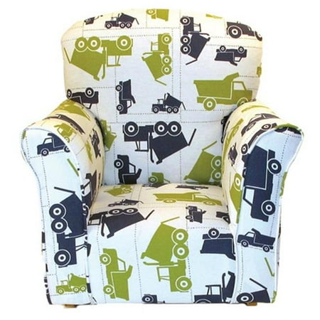 Brighton Home Furniture CR1000DT Toddler Rocker in Dump Truck Printed Cotton