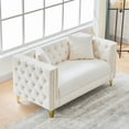 thumbnail image 6 of 58"Chesterfield Velvet Sofa,2 Seater Deep Seat Sofa,Modern Sofa with Button Nailhead,Square Arm Couches,Furniture for Living Room,Bedroom,Office, 6 of 10