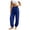 Blue, variant on Harem Pants for Women Cotton Linen Yoga Boho Palazzo Pants with Pockets Lightweight Drawstring Elastic High Waisted Loose Comfy Trousers